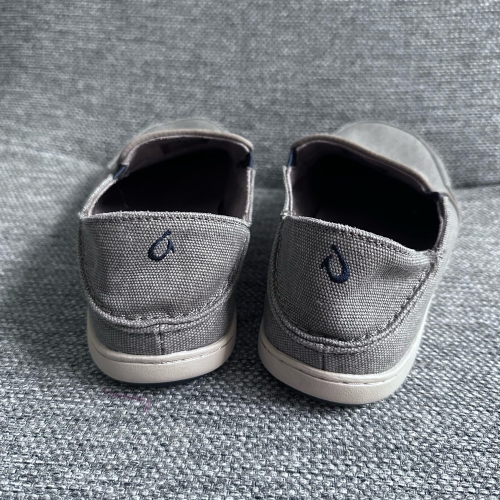 *NEW OluKai Gray Canvas Slip-On Loafers - Picture 4 of 7